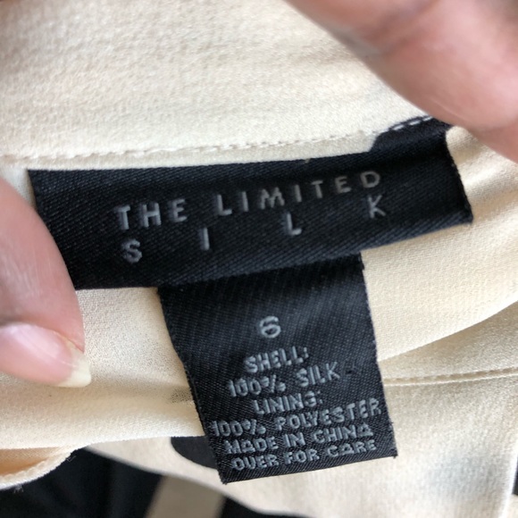 The Limited black and cream, silk, polka dot skirt - Picture 2 of 4